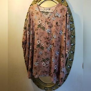 Breezy Floral V Neck Tunic
